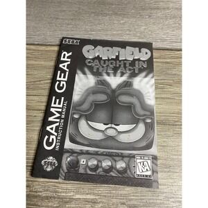 Sega Game Gear Garfield Caught in the Act Instruction Manual Vintage 1995 2560